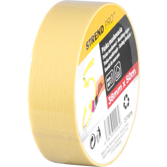 Krasotāju lenta Strend Pro, 38 mm, L-50 m, 80°C, dzeltena