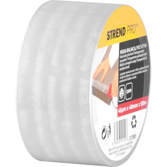 Tape Strend Pro, 48 mm, L-50 m, 45 µm OPP, packaging, adhesive, translucent