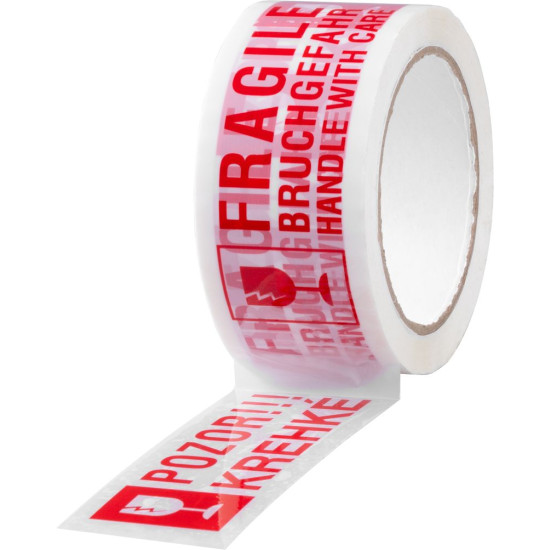 Skočs Strend Pro, 50 mm, L-66 m, brīdinājums "BRĪDINĀJUMS FRAGILE/FRAGILE"