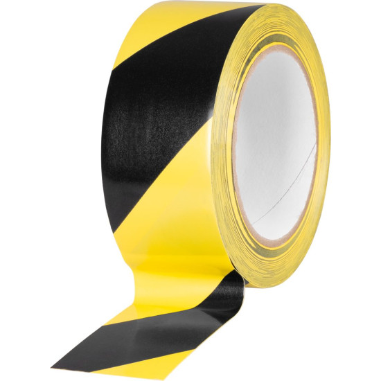 Tape Strend Pro, 50 mm, L-33 m, PVC, adhesive, warning, yellow/black