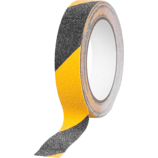 Strend Pro tape, 25 mm, L-5 m, adhesive, anti-slip, extra durable, black/yellow