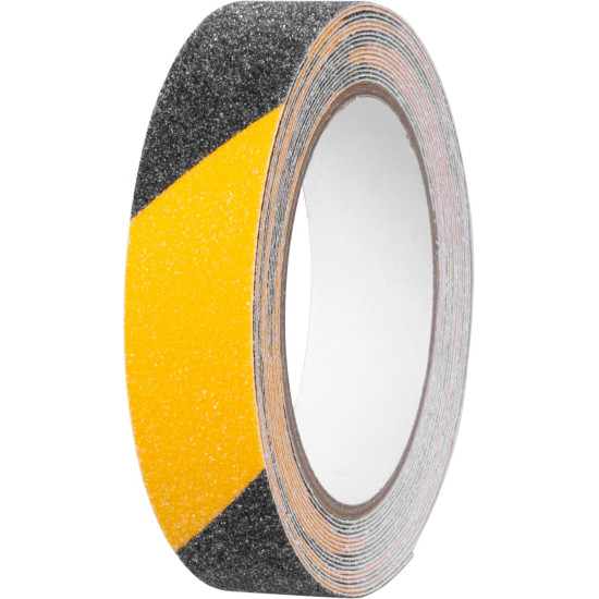 Strend Pro tape, 25 mm, L-5 m, adhesive, anti-slip, extra durable, black/yellow