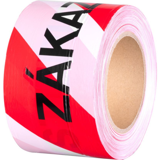Strend Pro tape, 80 mm, L-250 m, warning, red/white "NO ENTRY"