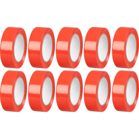 Strend Pro lente, 19 mm, L-10 m, maks. 80°C, 600V, sarkana, izolējoša, līmējoša, PVC, iepakojums. 10 gab