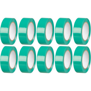Strend Pro lente, 19 mm, L-10 m, maks. 80°C, 600V, zaļa, izolējoša, līmējoša, PVC, iepakojums. 10 gab