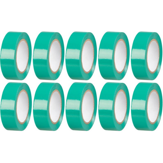 Strend Pro lente, 19 mm, L-10 m, maks. 80°C, 600V, zaļa, izolējoša, līmējoša, PVC, iepakojums. 10 gab Strend Pro lente, 19 mm, L-10 m, maks. 80°C, 600V, zaļa, izolējoša, līmējoša, PVC, iepakojums. 10 gab