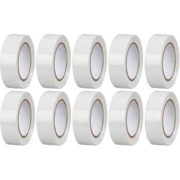 Strend Pro lente, 19 mm, L-10 m, maks. 80°C, 600V, balta, izolējoša, līmējoša, PVC, iepakojums. 10 gab