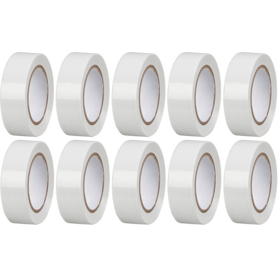 Strend Pro lente, 19 mm, L-10 m, maks. 80°C, 600V, balta, izolējoša, līmējoša, PVC, iepakojums. 10 gab Strend Pro lente, 19 mm, L-10 m, maks. 80°C, 600V, balta, izolējoša, līmējoša, PVC, iepakojums. 10 gab