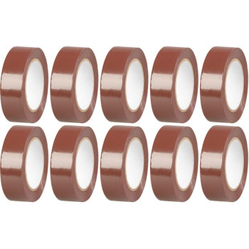 Strend Pro lente, 19 mm, L-10 m, maks. 80°C, 600V, brūna, izolējoša, līmējoša, PVC, iepakojums. 10 gab