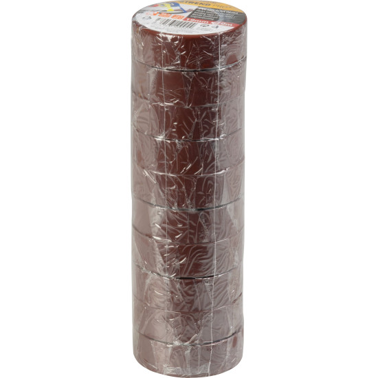 Strend Pro lente, 19 mm, L-10 m, maks. 80°C, 600V, brūna, izolējoša, līmējoša, PVC, iepakojums. 10 gab Strend Pro lente, 19 mm, L-10 m, maks. 80°C, 600V, brūna, izolējoša, līmējoša, PVC, iepakojums. 10 gab