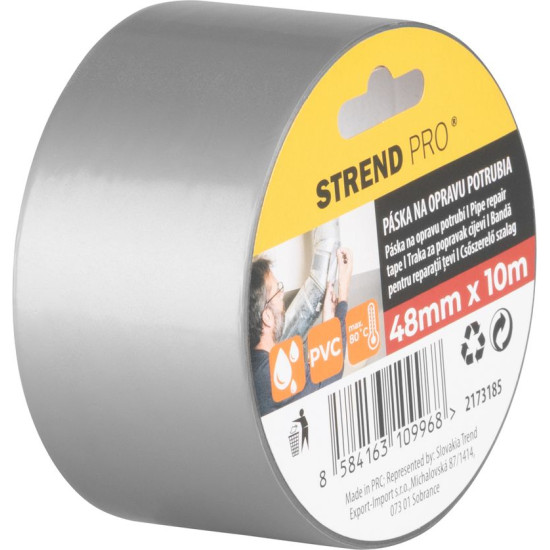 Strend Pro Tape, 48 mm, L-10 m, Pelēka, Cauruļu remonts, PVC