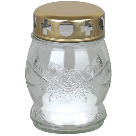 Grave lantern Grave, clear glass, 6-8 h, 25 g, height 10 cm, for grave Grave lantern Grave, clear glass, 6-8 h, 25 g, height 10 cm, for grave