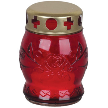 Kapa laterna Kaps, sarkans stikls, 6-8 h, 25 g, augstums 10 cm, kapam Kapa laterna Kaps, sarkans stikls, 6-8 h, 25 g, augstums 10 cm, kapam
