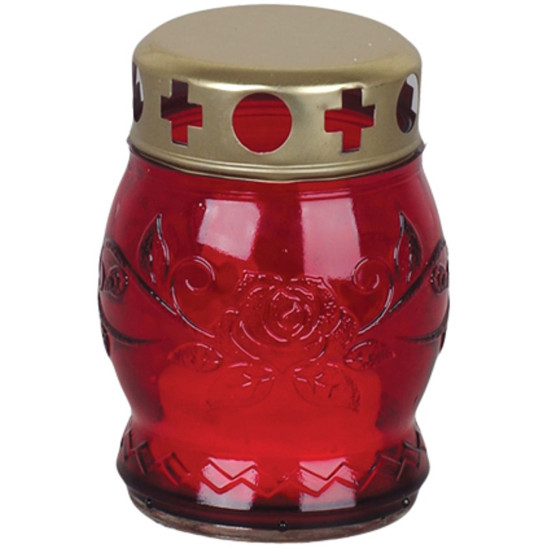 Grave lantern Grave, red glass, 6-8 h, 25 g, height 10 cm, for grave Grave lantern Grave, red glass, 6-8 h, 25 g, height 10 cm, for grave