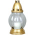 Grave lantern Grave, clear glass, gold, 18 h, 60 g, height 20 cm, for the grave