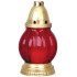 Grave lantern Grave, red glass, gold, 18 h, 60 g, height 20 cm, for grave