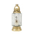 Cross burner, clear glass, 28 h, 25.5 cm, gold-plated, for grave, mix of patterns