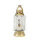 Cross burner, clear glass, 28 h, 25.5 cm, gold-plated, for grave, mix of patterns Cross burner, clear glass, 28 h, 25.5 cm, gold-plated, for grave, mix of patterns