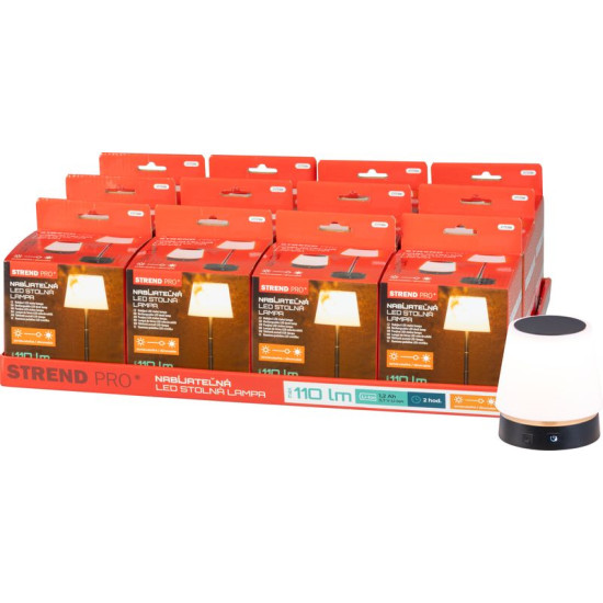 Lukturis Strend Pro NLTL-12-4746, Galds, Aptumšojams, Teleskopisks, LED 110m, 800 mAh, Uzlādējams, Sellbox 12 gab