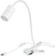Настольная лампа Strend Pro, с зажимом, алюминий, белый, USB, 41 см