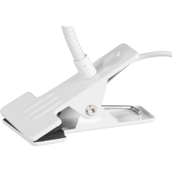 Настольная лампа Strend Pro, с зажимом, алюминий, белый, USB, 41 см