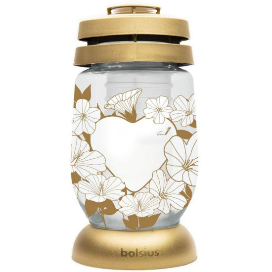 Подсвечник Bolsius Записка от сердца, Srdcе, кладбищенская, с наполнением 36 ч.