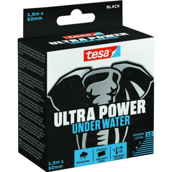Лента tesa® Ultra Power Under Water, ремонтная, водонепроницаемая, черная, 50 мм, L-1,5 м