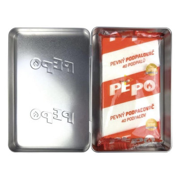 Šķiltavu kaste PE-PO®, cieta, 40 iekurt, šķiltavas griliem, krāsnīm, kamīniem, krāsnīm