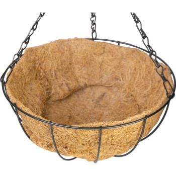 Strend Pro Hanger, Подвесное кашпо для цветов, сталь/кокос, с цепью и крючком, 25 см