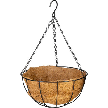 Strend Pro Hanger, Подвесное кашпо для цветов, сталь/кокос, с цепью и крючком, 25 см