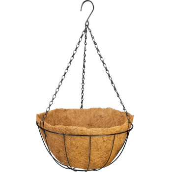 Strend Pro Hanger, Подвесное кашпо для цветов, сталь/кокос, с цепью и крючком, 35 см
