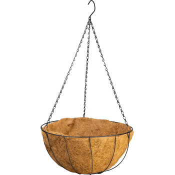 Strend Pro Hanger, Подвесное кашпо для цветов, сталь/кокос, с цепью и крючком, 40 см