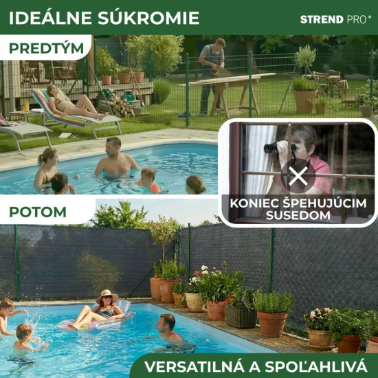 Ēnu audums PRIVAT.NET 1,8x10 m, acs, HDPE, UV, 230 g/m2, 95% antracīts