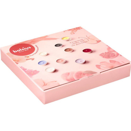 Bolsius set, tea candles in glass, mix of scents, 9 pcs