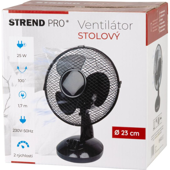 Вентилятор Strend Pro, настольный, черный, 34 см, 25 Вт