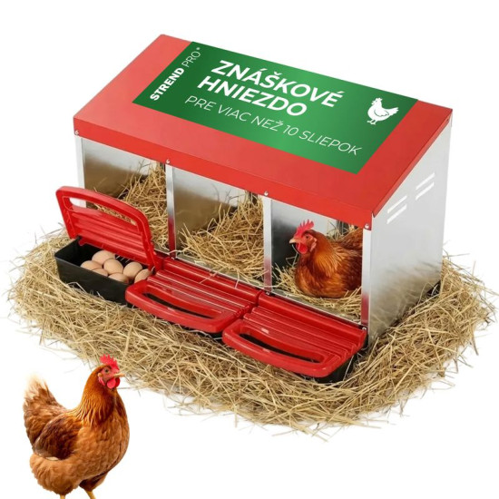 Nesting Box Strend Pro, for poultry, 3-compartment, metal, 79.6x47.5x52.5 cm, for 3 hens