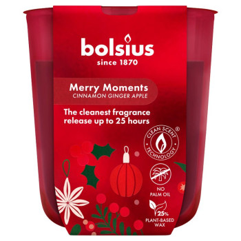 Bolsius True Glow svece, 80x73mm, Ābols/Kanēlis, Stikls Bolsius True Glow svece, 80x73mm, Ābols/Kanēlis, Stikls