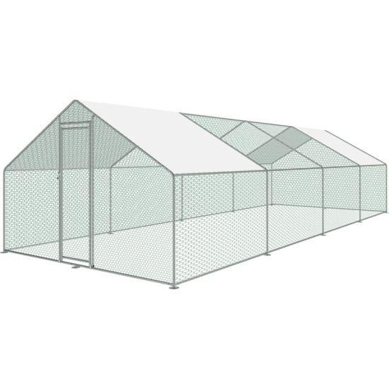 Chicken coop Strend Pro, for poultry, aviary, cage, with roof, 3x8x2 m Chicken coop Strend Pro, for poultry, aviary, cage, with roof, 3x8x2 m