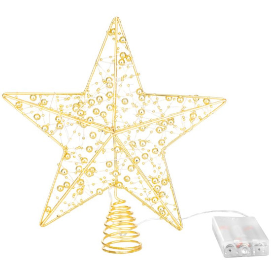 MagicHome Christmas Star, пластик, таймер, 10xLED теплый белый, 25 см, 2xAA