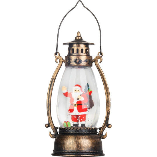 MagicHome Ziemassvētku laterna, Ziemassvētku vecītis, plastmasa, 1xLED silti balta, 8x6.5x14 cm, 3xLR44