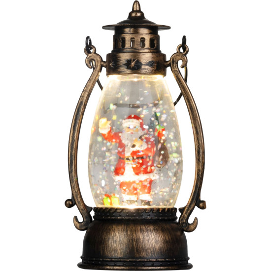 MagicHome Ziemassvētku laterna, Ziemassvētku vecītis, plastmasa, 1xLED silti balta, 8x6.5x14 cm, 3xLR44