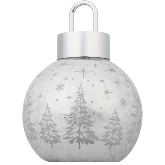 MagicHome Christmas Ball, Glass, Silver, 10xLED Warm White, 12x12x18 cm, 2xAA MagicHome Christmas Ball, Glass, Silver, 10xLED Warm White, 12x12x18 cm, 2xAA