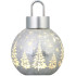MagicHome Christmas Ball, Glass, Silver, 10xLED Warm White, 12x12x18 cm, 2xAA
