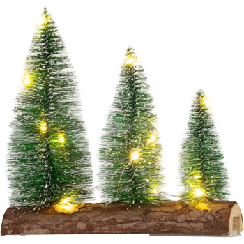 MagicHome Ziemassvētku rotājumi, Ziemassvētku eglītes, Plastmasa, 12xLED silti balti, 20x5x20cm, 2xAAA