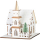 MagicHome Christmas decoration, church, wood, 6xLED warm white, 15x17x18.5 cm, 2xAAA MagicHome Christmas decoration, church, wood, 6xLED warm white, 15x17x18.5 cm, 2xAAA