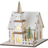 MagicHome Christmas decoration, church, wood, 6xLED warm white, 15x17x18.5 cm, 2xAAA