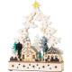 MagicHome Ziemassvētku rotājums, Ciemats, Koks, 12xLED silti balts, 25x7.5x32 cm, 2xAA