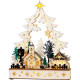 MagicHome Ziemassvētku rotājums, Ciemats, Koks, 12xLED silti balts, 25x7.5x32 cm, 2xAA
