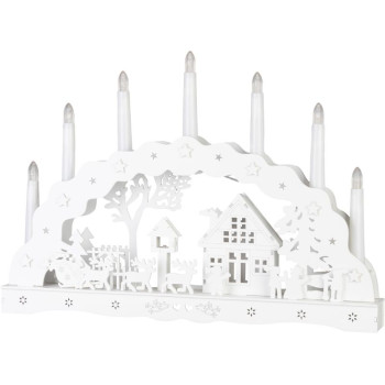 MagicHome Christmas decoration, house, wood, 10xLED warm white, 45x5.2x31 cm, 2xAA MagicHome Christmas decoration, house, wood, 10xLED warm white, 45x5.2x31 cm, 2xAA