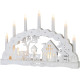 MagicHome Christmas decoration, house, wood, 10xLED warm white, 45x5.2x31 cm, 2xAA